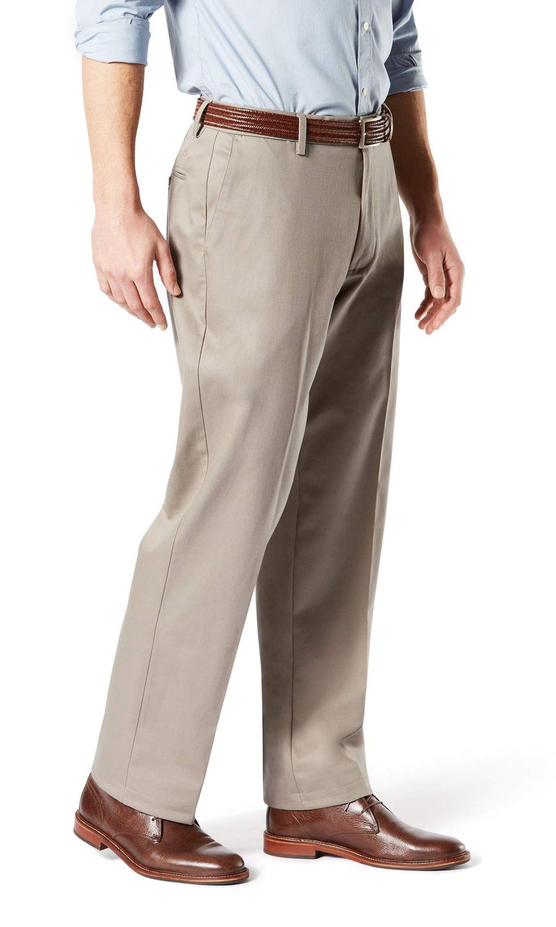 DockersÂ® Men's Classic Fit Signature Khaki Lux Cotton Stretch Pants (Regular and Big & Tall), Timberwolf, 38W x 32L - Image 2